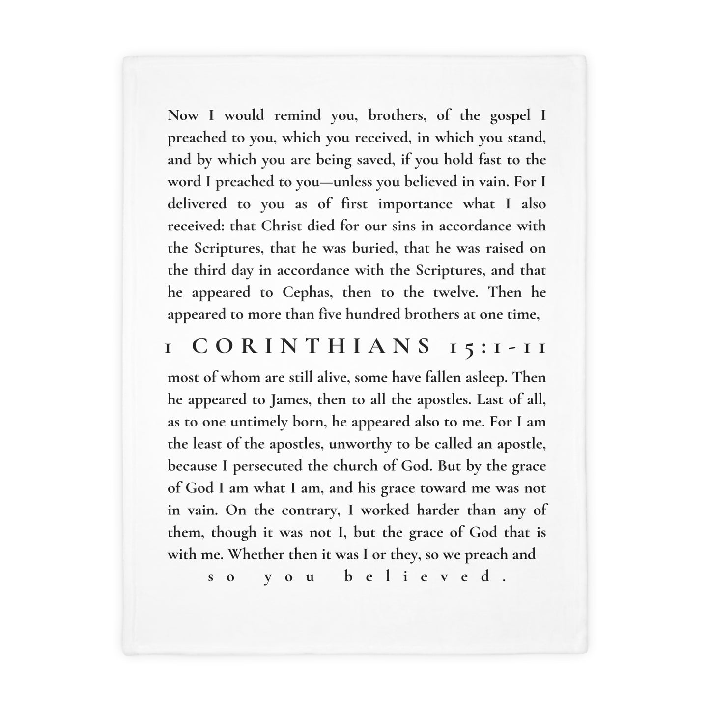 1 CORINTHIANS BLANKET