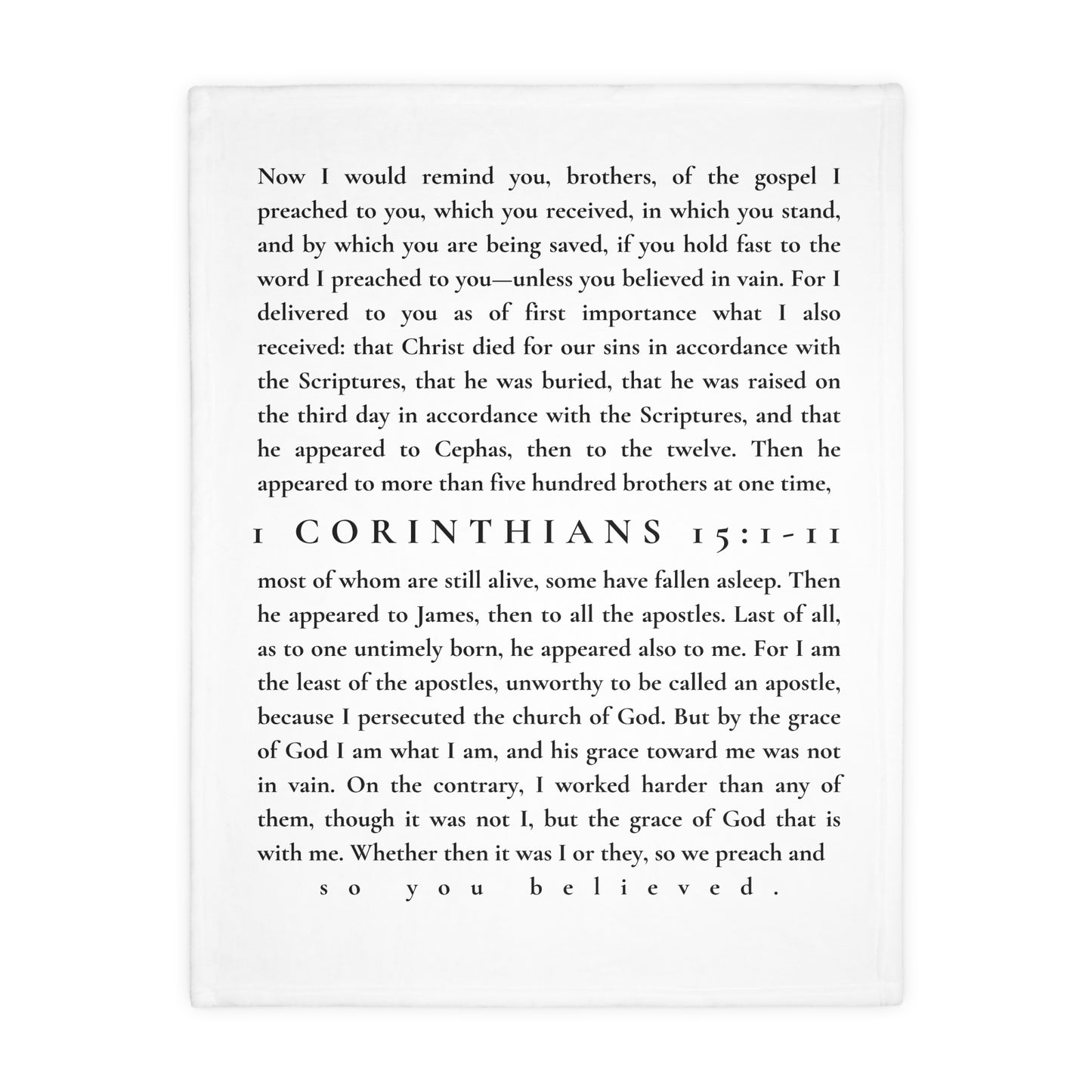 1 CORINTHIANS BLANKET