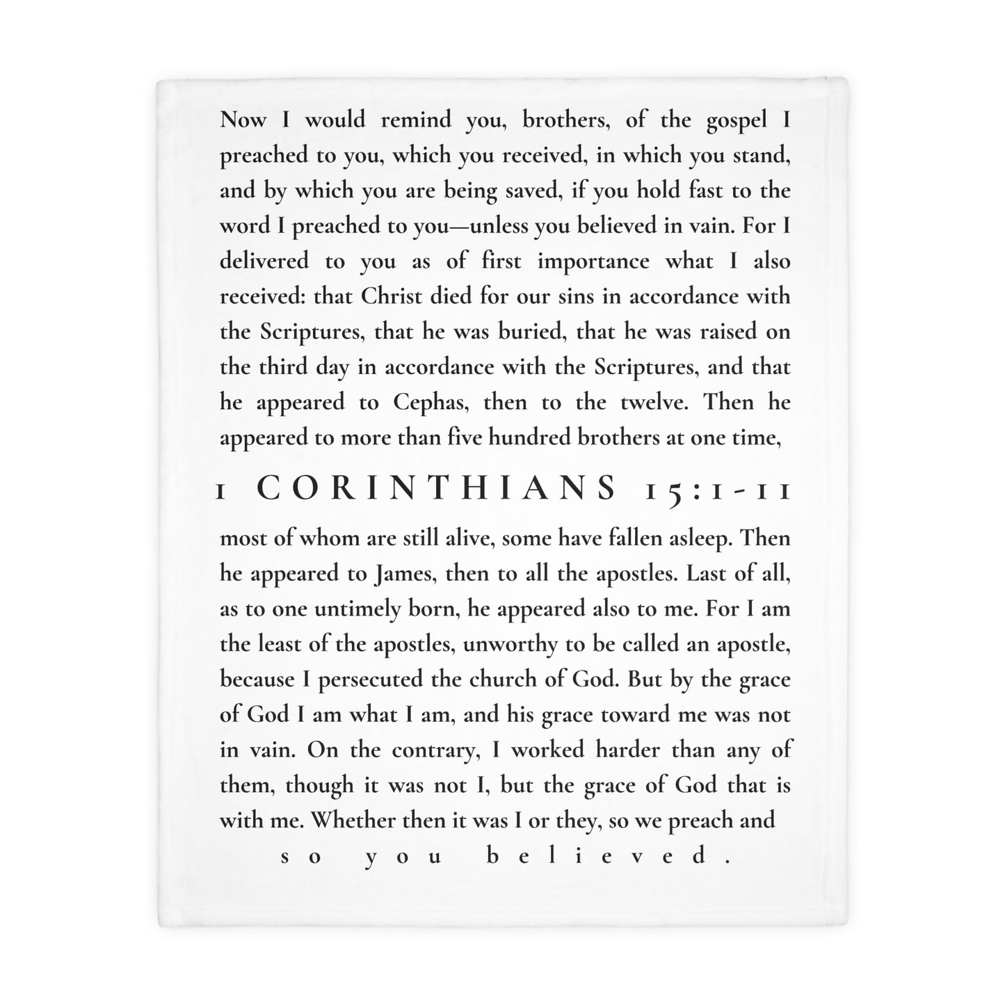 1 CORINTHIANS BLANKET
